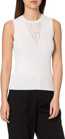 PINKO Damen Top Strick Weiss XL NEU NP 245CHF