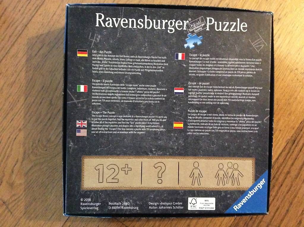 Ravensburger Puzzle: Puzzle 759 Teile - Escape Puzzle – Usato da Dielsdorf venduto da Silviav02 1