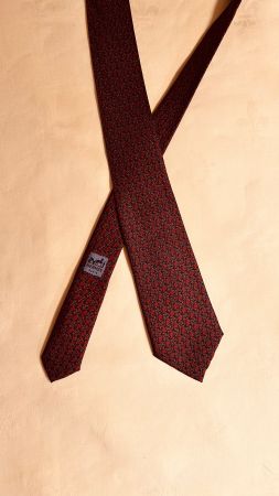 Edle Herren Krawatte von Hermès, rot gemustert, Top Zustand!