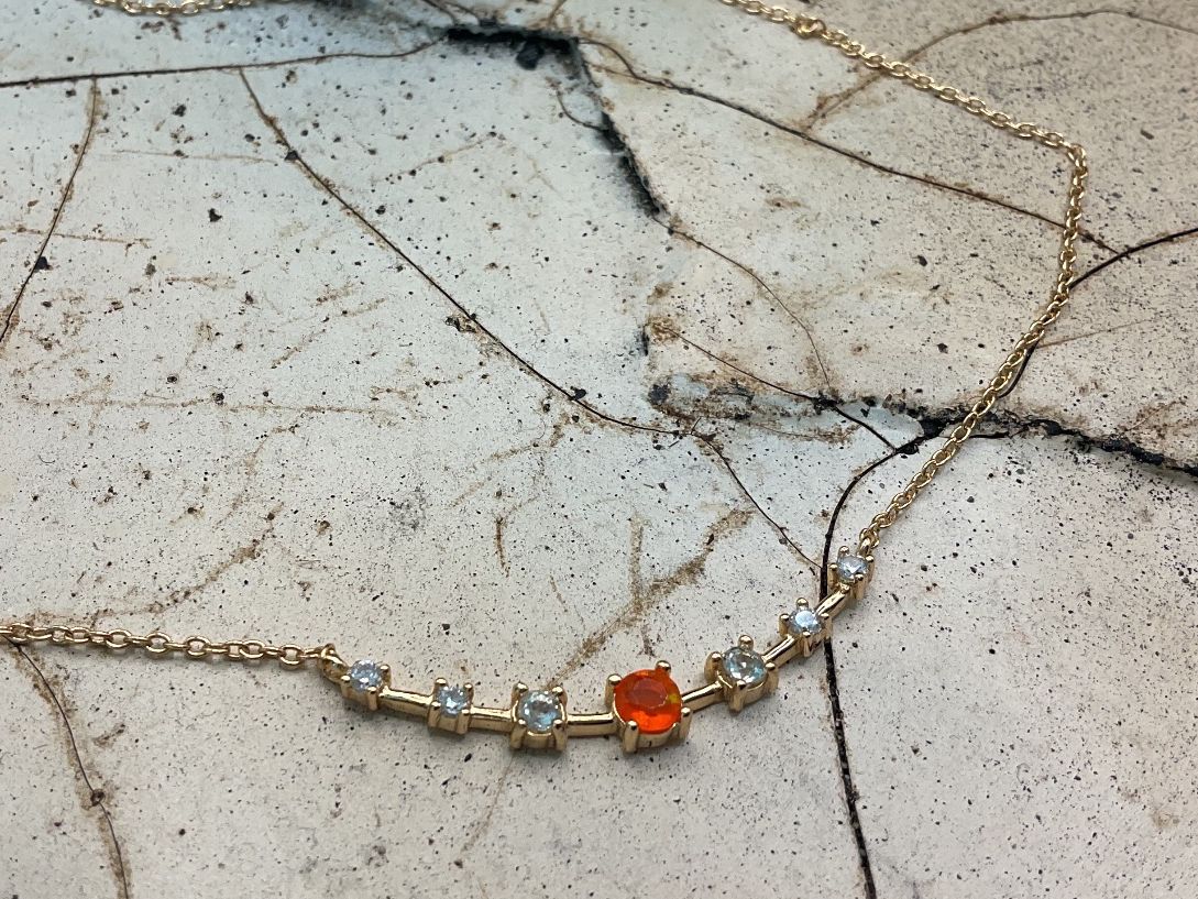 Catenine: Zartes Collier in Sterlingsilber mit Opal – Nuovo (secondo la descrizione) da Luzern venduto da S.Kern01 1
