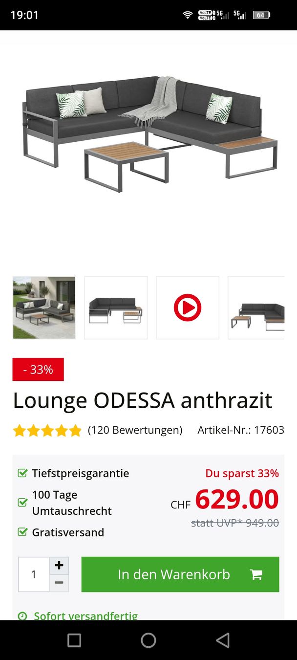 Gonser Divani: Lounge Odessa Beige – Usato da Scherzingen venduto da The-C 4