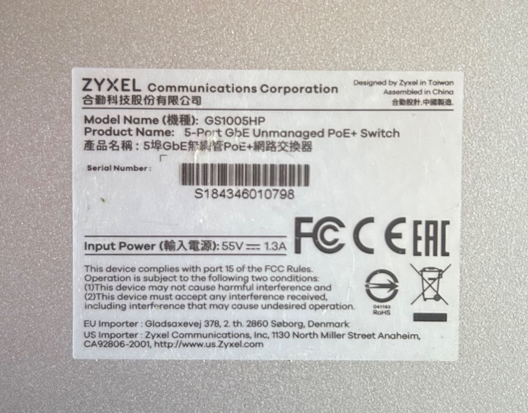 Zyxel Hub & Switch: Zyxel Switch 5 Port ab CHF 1.00 – Usato da Anglikon venduto da Buas 2