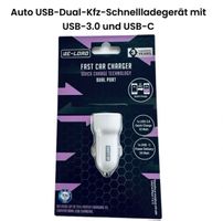 Auto USB-Dual-Kfz-Schnellladegerät mit USB-3.0 und USB-C