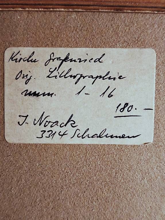 Grafica & Litografie: J.Noak Lithografie Kirche Grafenried – Usato da Bern venduto da peter.blackswan 1