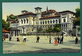 Lausanne, L'Université, belebt, ca. 1920