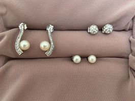 Schmuck-Set mit Perlen und Zirkonia Nr. 38