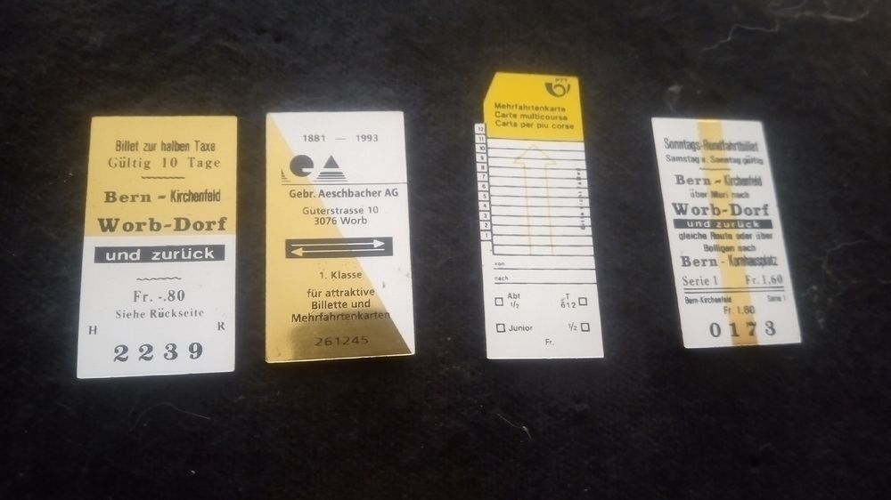 Plaketten & Abzeichen: pins Bahnbillette Bern-Worb-Dorf, Rarität, Vintage, Top! – Gebraucht aus Belp von Guadalupe84