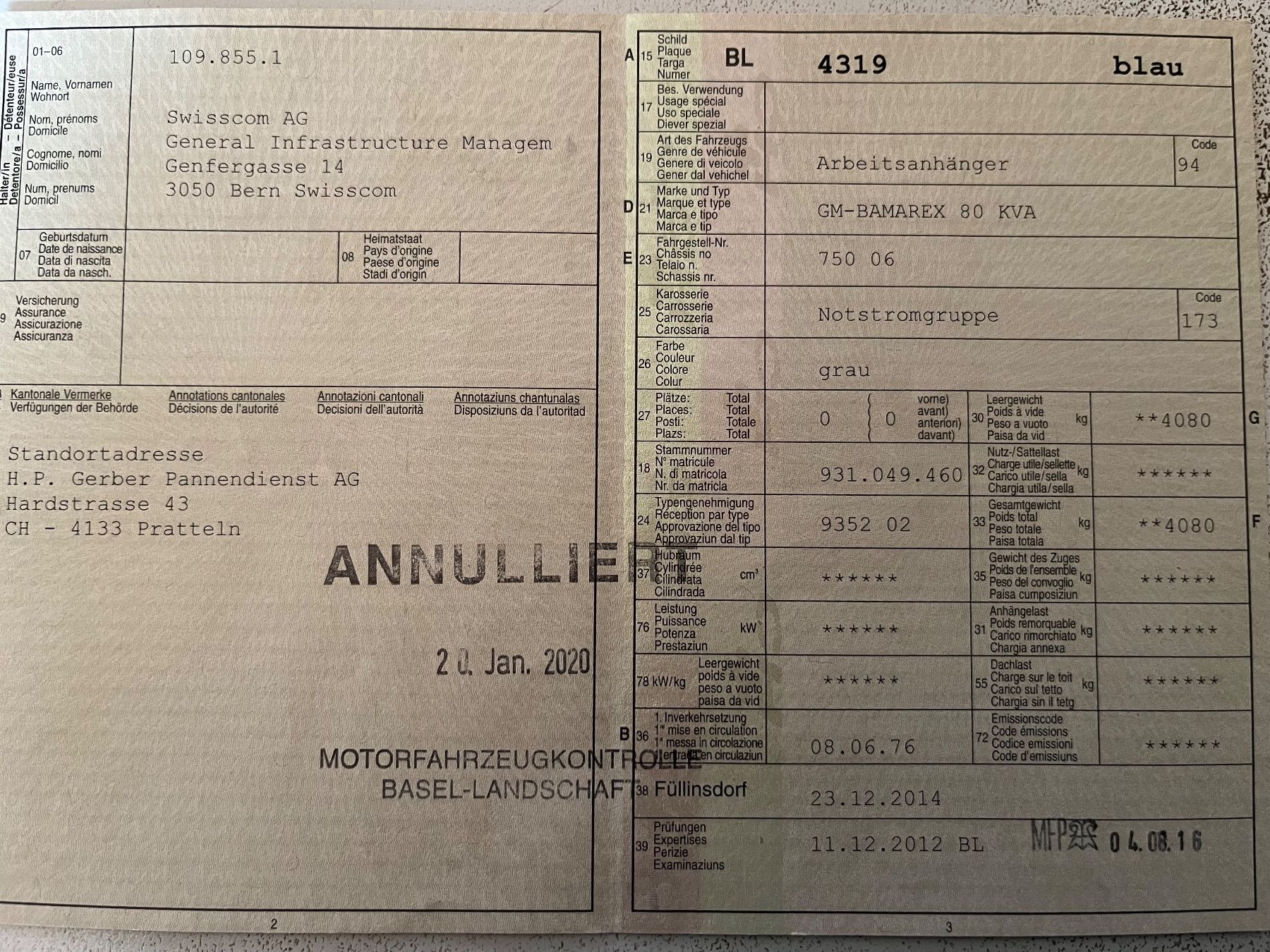 Generatori di corrente: Generator Notstromaggregat – Usato da Egnach venduto da danba01 5