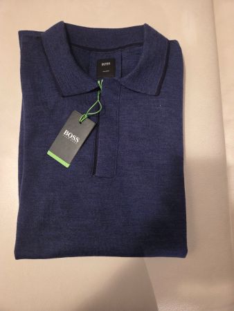 NEW! Polo BOSS Blu con Etichetta, TG. M