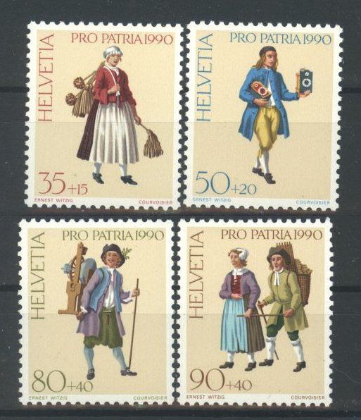 Tutti i francobolli: 1990, Pro Patria ** (2) – Usato da Willisau venduto da Vollstempel