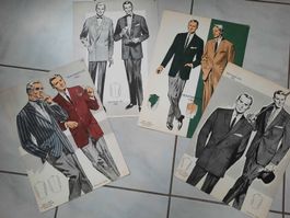 4 anciennes GRAVURES DE MODE, de 1963