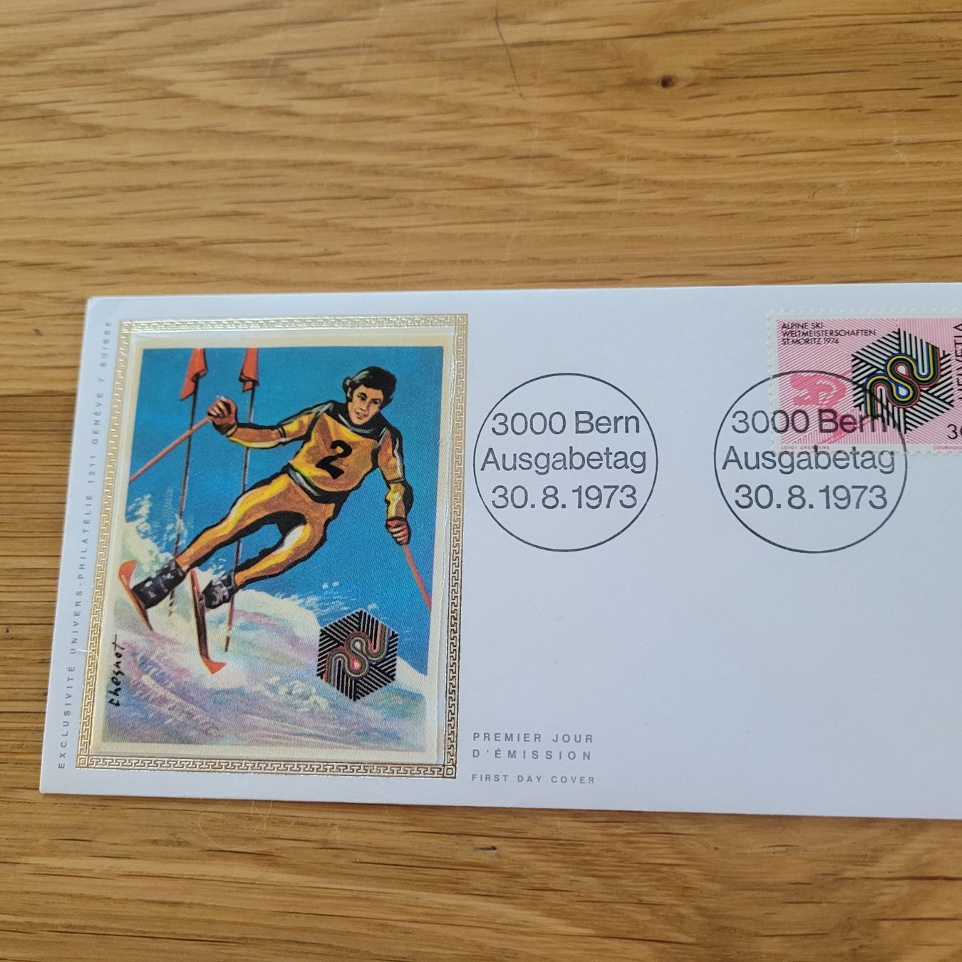Tutti i francobolli: FDC mit Seidenbild 1973 Bern – Usato da Biel/Bienne venduto da Destockweb