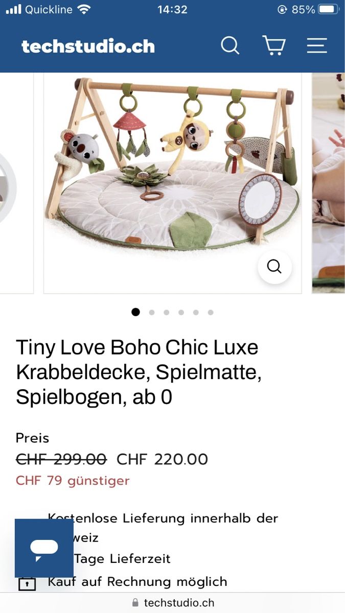 Sterntaler Tappeto da gioco: Tiny Love Boho Chic Luxe Krabbeldecke mit Spielbogen np 220 – Usato da Wettingen venduto da Nini54
