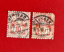 WERTZIFFER 61A 61B VOLLSTEMPEL HERISAU 1893 BRUNNEN 1895