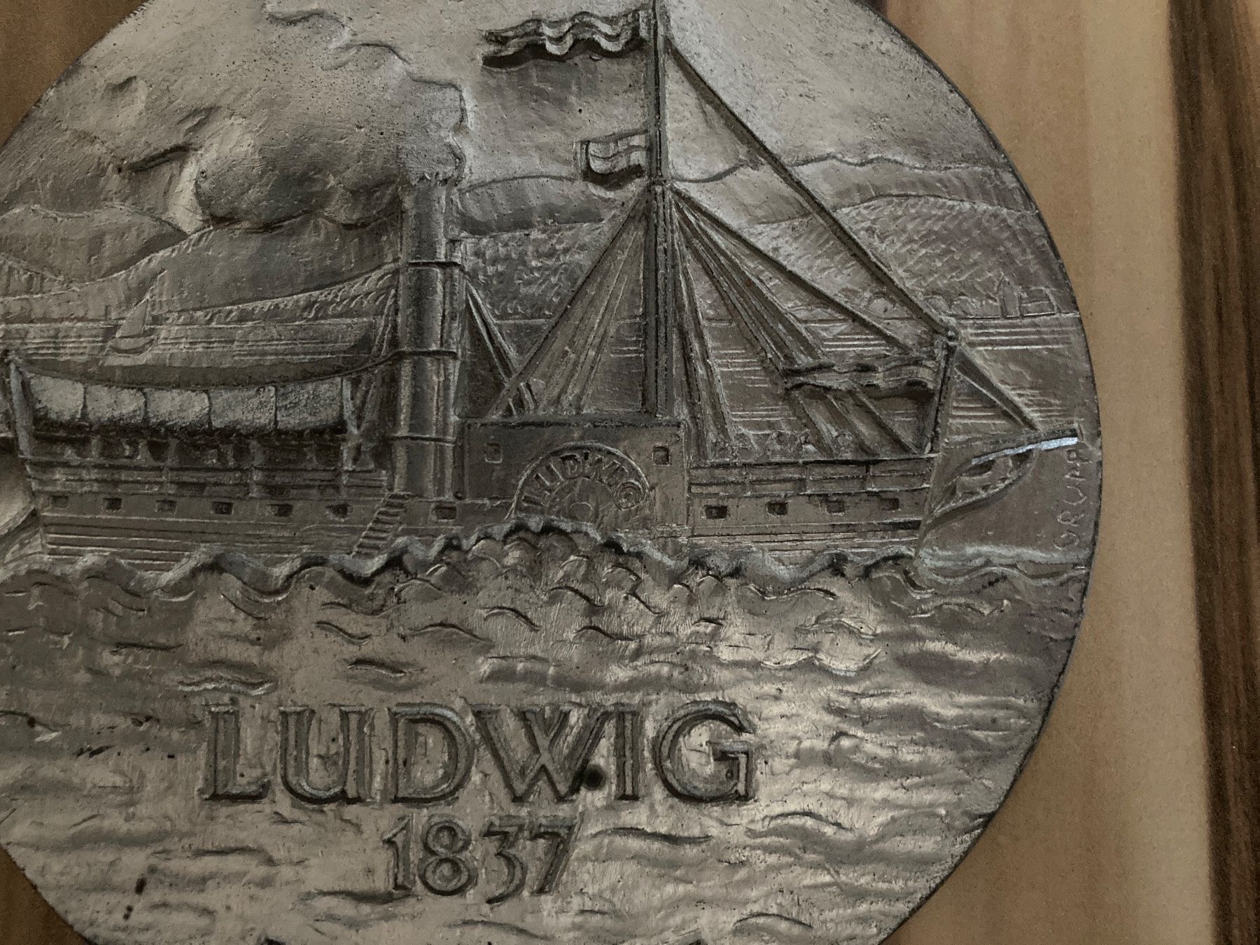 Piatti: Schiff Ludwig 1837 Bodensee Wand Deko – Usato da Aarwangen venduto da to-hirschi 2