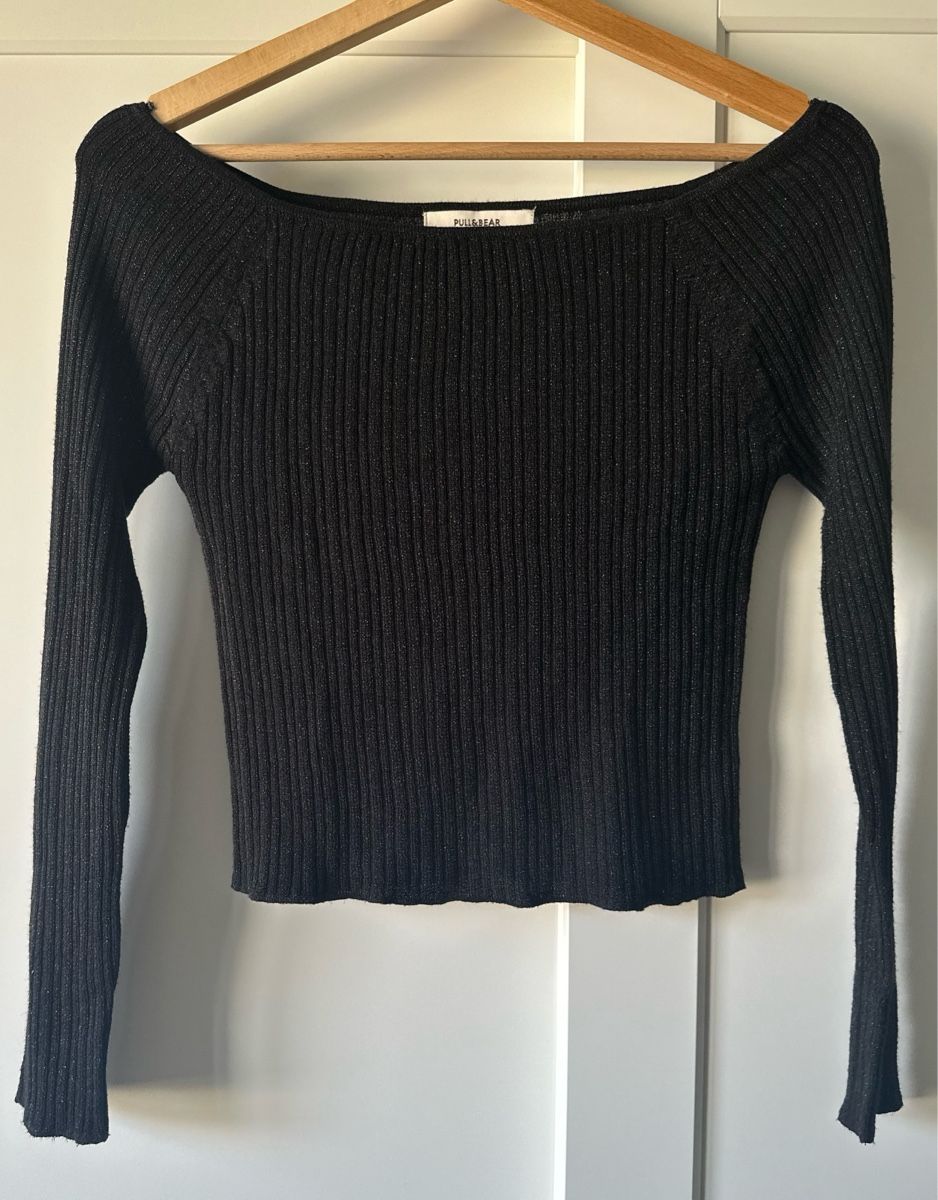Pull&Bear Camicette: Woman blouse Pull&Bear black with silver reflects – Usato da Zürich venduto da man_x9fj