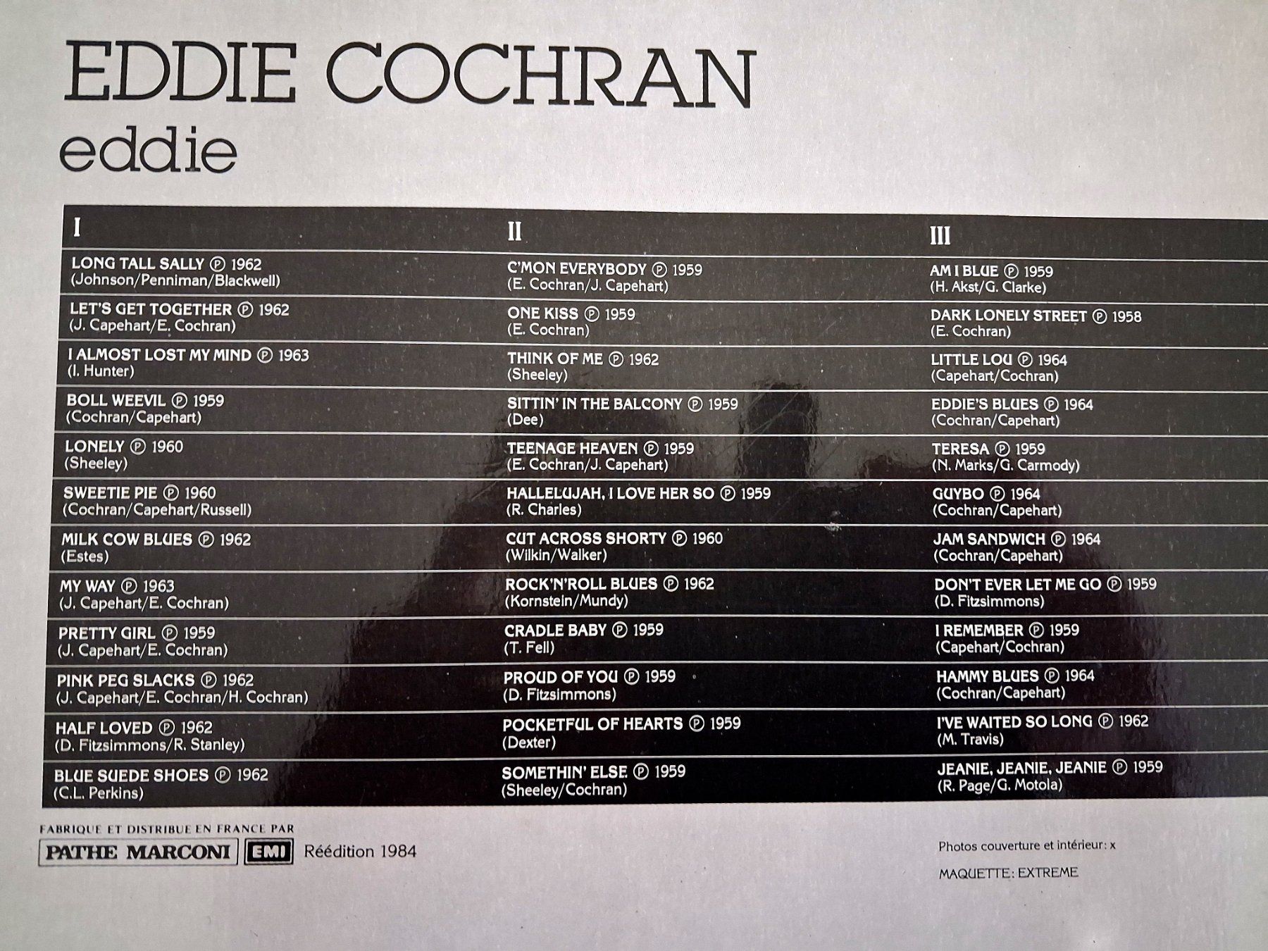 Dischi in vinile: Eddie Cochran "Eddie" - 3 LP Set - Vinyl - 1984 – Usato da Wilderswil venduto da Silverybrown 2