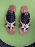 SUMMERTIME - stylische APART Leder Flip-Flops, gold, 38