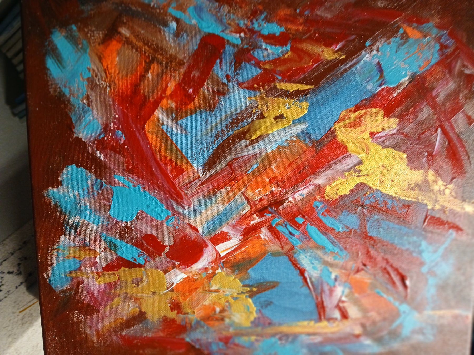Gemälde: Original Gemälde, Abstrakt, Leinwand 40x40 cm – Neu und originalverpackt aus Beinwil am See von Superchance 6