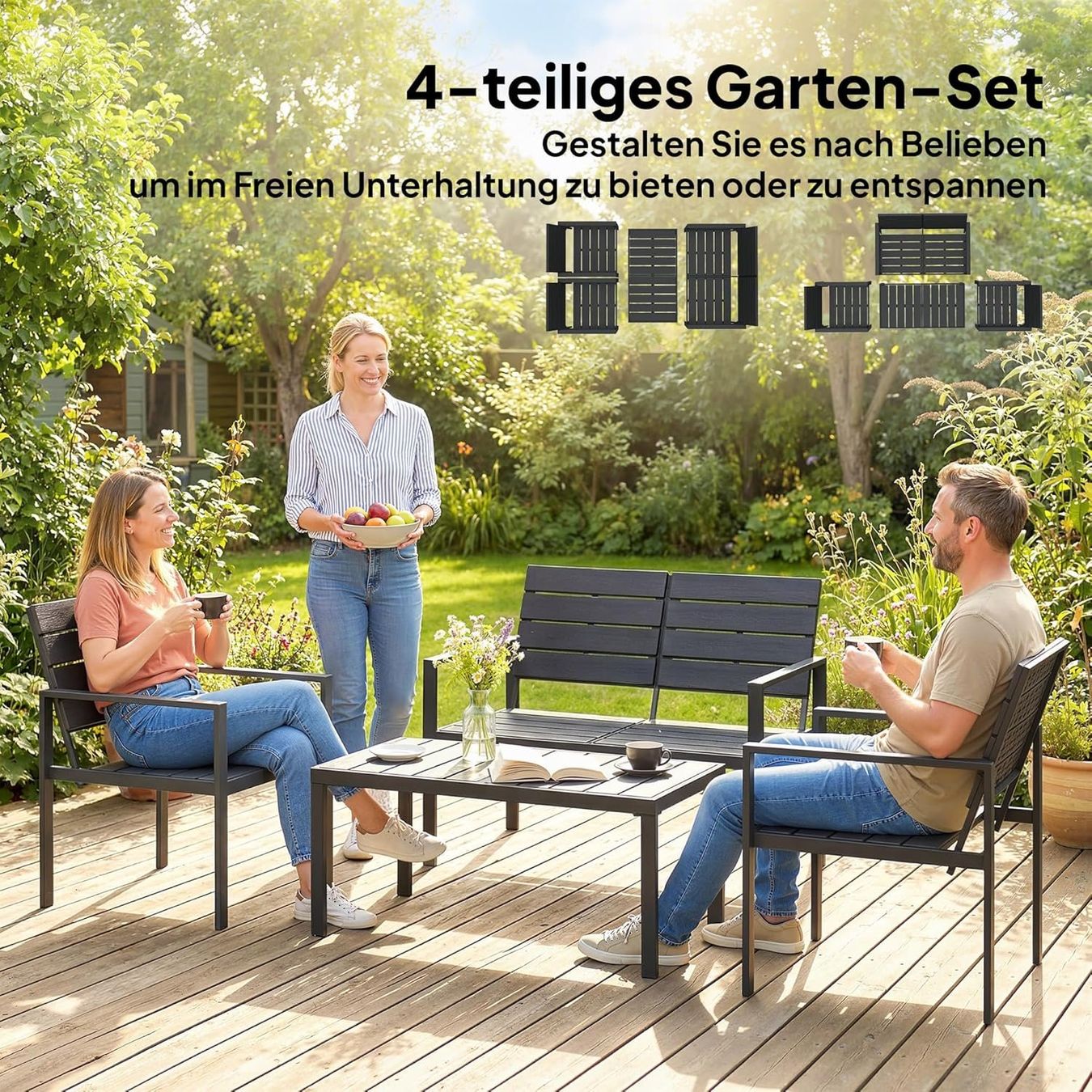 Tischset: Gartenmöbel Set 4 Personen Lounge mit Sofa & Sessel – Neu und originalverpackt aus Zürich von jasminleut 5