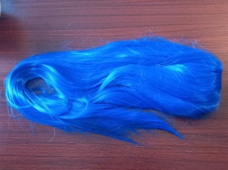 Lange blaue Perücke für Damen 70cm - Longue perruque bleu