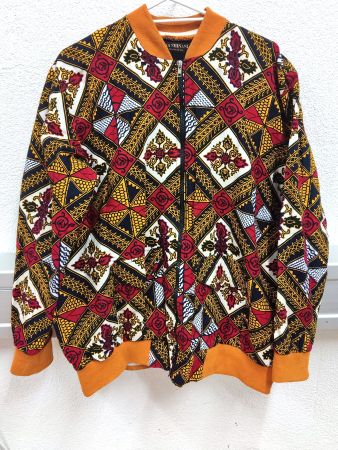 Jacke African Wax Ankara Bomberjacke / Grösse L (Herrengröss