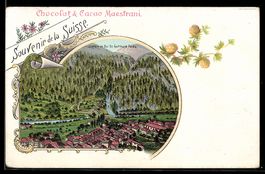 Lithographie Faido, Chemin de fer St. Gotthard