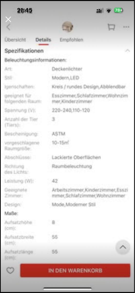 Lampadari & plafoniere: LED Deckenleuchte, Dimmbar, 55cm Durchmesser, Neuwertig – Nuovo e nell'imballaggio originale da Wollerau venduto da sesi2204 5