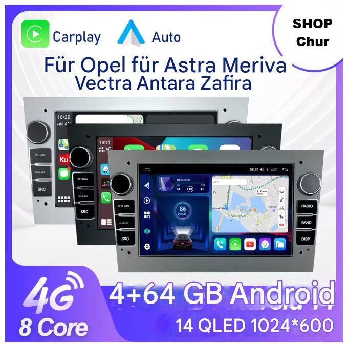 Autoradio Android 15 Per Opel Astra Corsa Vauxhall Meriva – 7 Pollici Touch IPS Con Carplay Wireless, GPS, WiFi E Telecamera Posteriore Inclusa