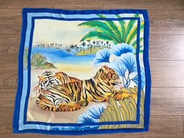 Foulard en soie peint aux Tigres royales