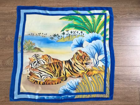 Foulard en soie peint aux Tigres royales