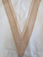 Stoff, Spitzenbesatz, Kragen, Bordüre beige