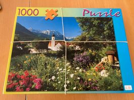 Puzzle 1000 Teile, Wallgau, Bayerische Alpen, komplett