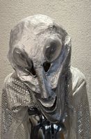 Alien Maske silber handgefertigt für Fasnacht oder Hallowee!