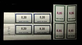 FRANCE 2 BLOCS DE 4 TIMBRES NEUFS FICTIFS 1961-1962!! / U855