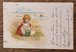 Kind spielt am Strand 1899 zu Ottilie Küng in Vitznau