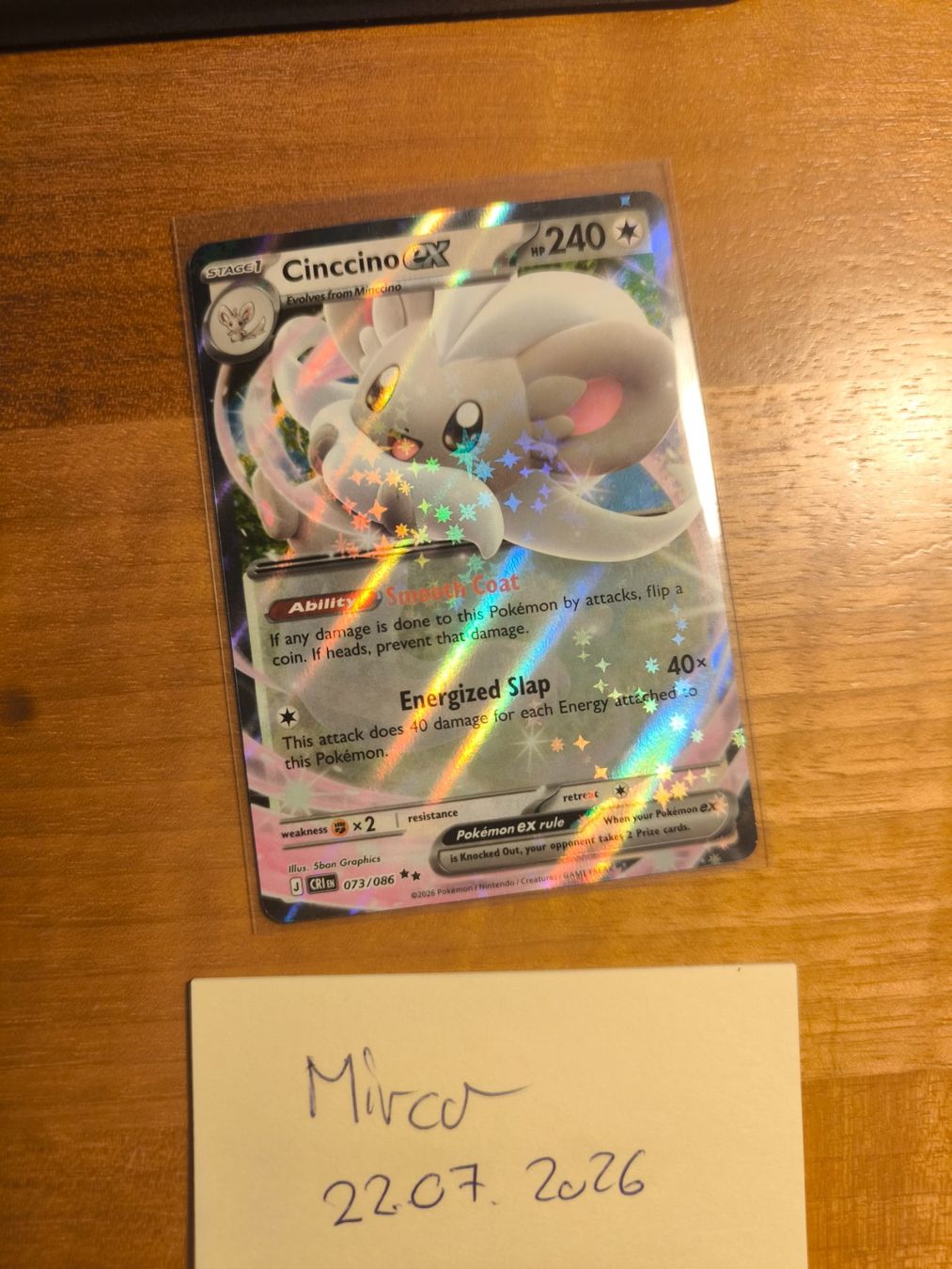 Pokémon Carte collezionabili: Pokémon Cinccino ex CRI 073 Double Rare EN – Nuovo e nell'imballaggio originale da Engelburg venduto da swissTCGbox