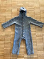 hessnatur Wollwalk Overall Grau - Gr 86/92 (100% Schurwolle)