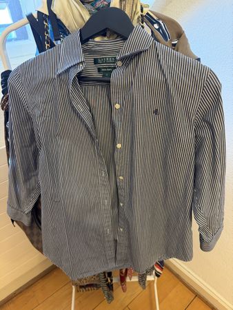 Lauren Ralph Lauren Non-Iron Hemd Blau/Weiss gestreift Gr. S