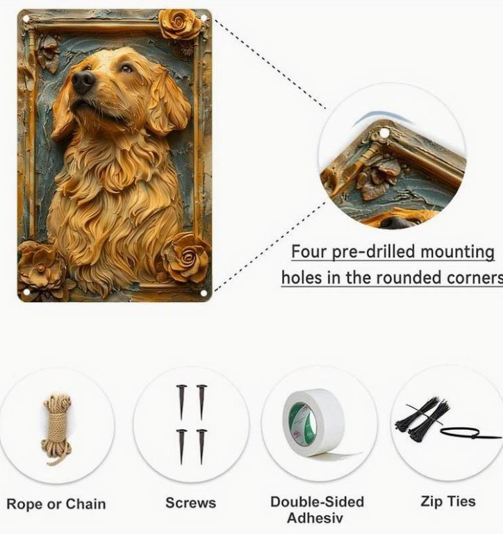 Insegne: Aluschild Golden Retriever – Nuovo e nell'imballaggio originale da Langenbruck venduto da Gumsi 2