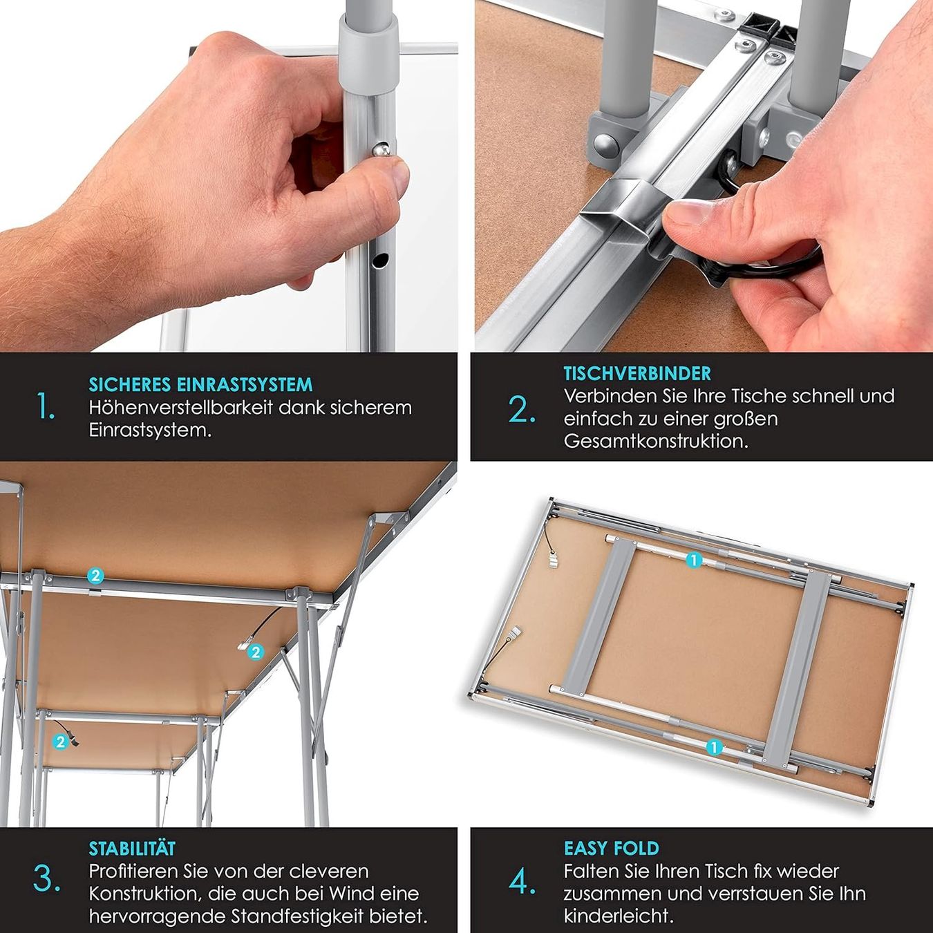 Set di tavolo e panche: KESSER 3× Multifunktionstisch klappbar – Nuovo e nell'imballaggio originale da Bottighofen venduto da zaap 2