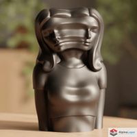 Blurred Dreams Girl Sculpture – Abstract Art - 3D Printed