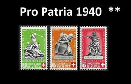 Pro Patria 1940, Denkmäler, postfrisch