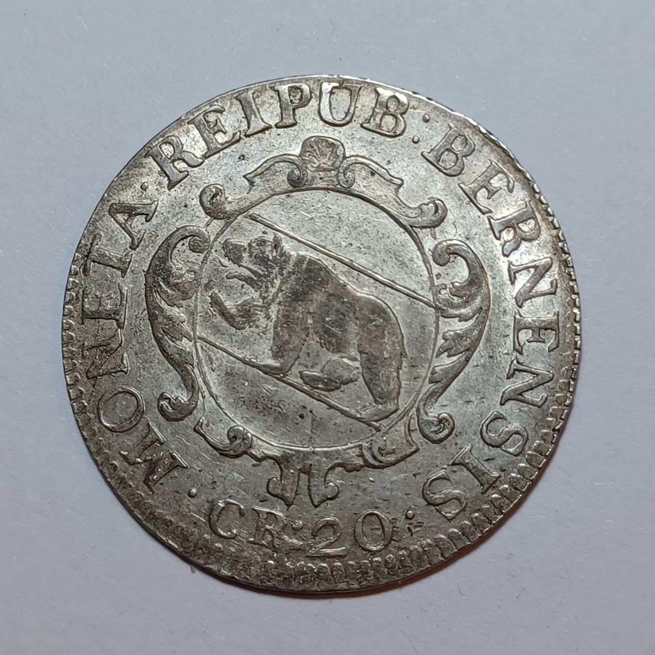 Alle Münzen: 20 Kreuzer 1717 Bern ss-vz – Gebraucht aus Pfäffikon ZH von Welt_Muenzen 1