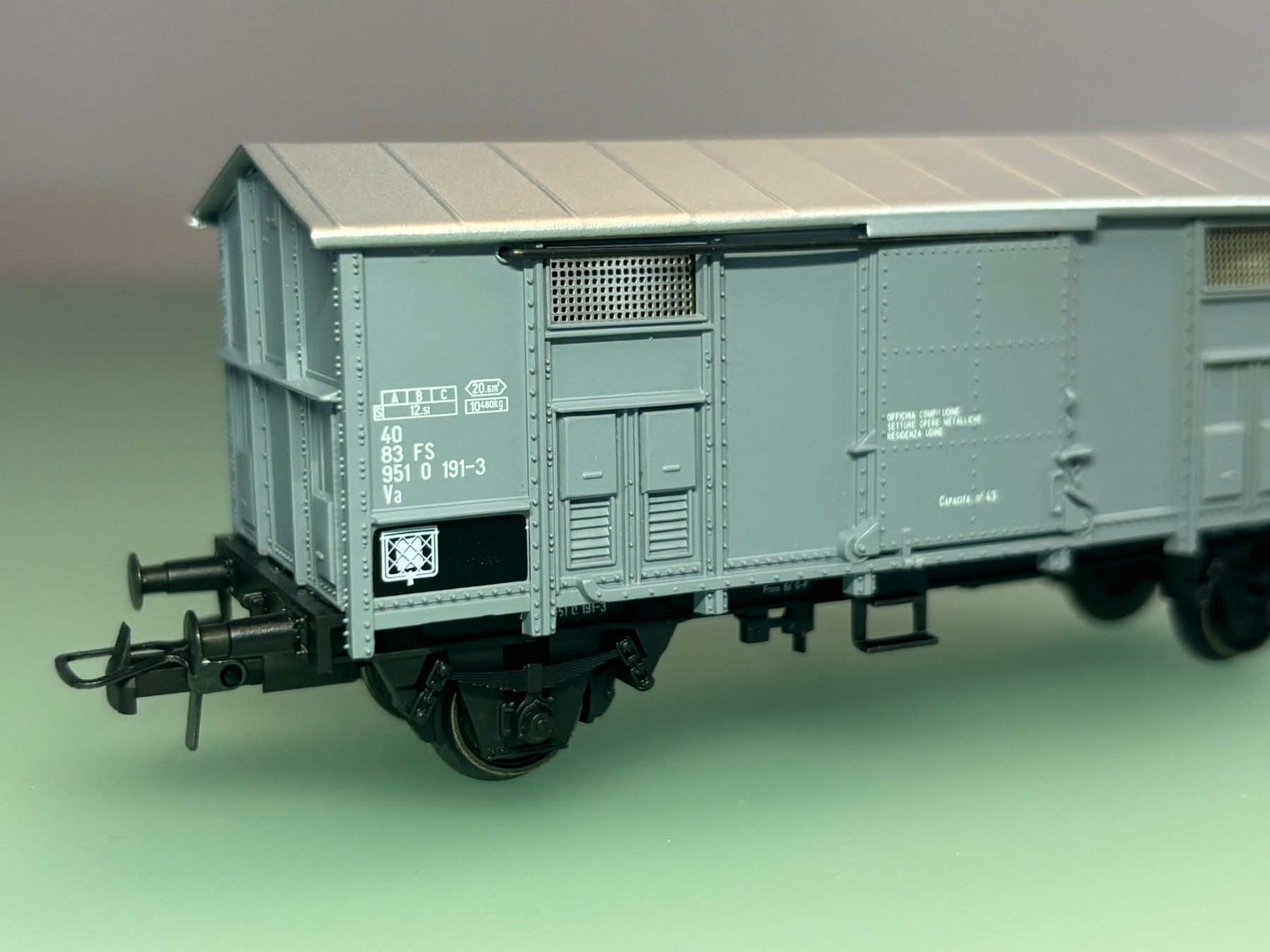 Märklin Modellini di ferrovie: FS  Va mit Spitzdach "Bauzug-Wagen" MÄRKLIN – Usato da SION venduto da Pef12 1