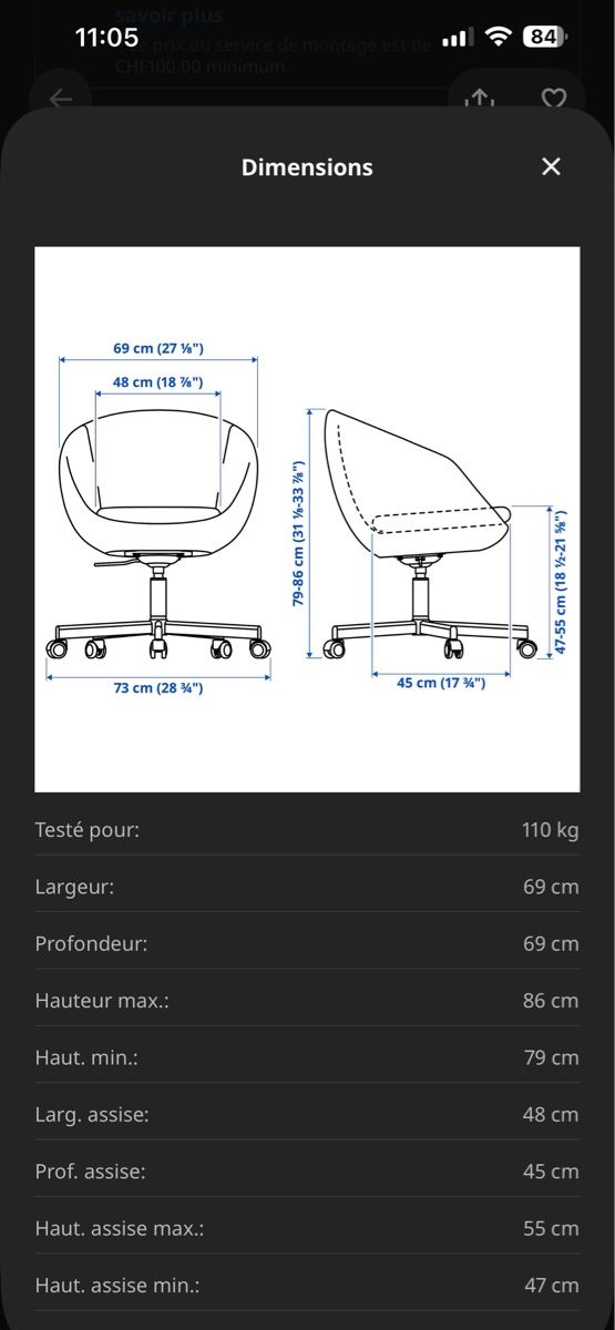 Ikea Sedie: Chaise pivotante  – Usato da Neyruz FR venduto da atppat 3