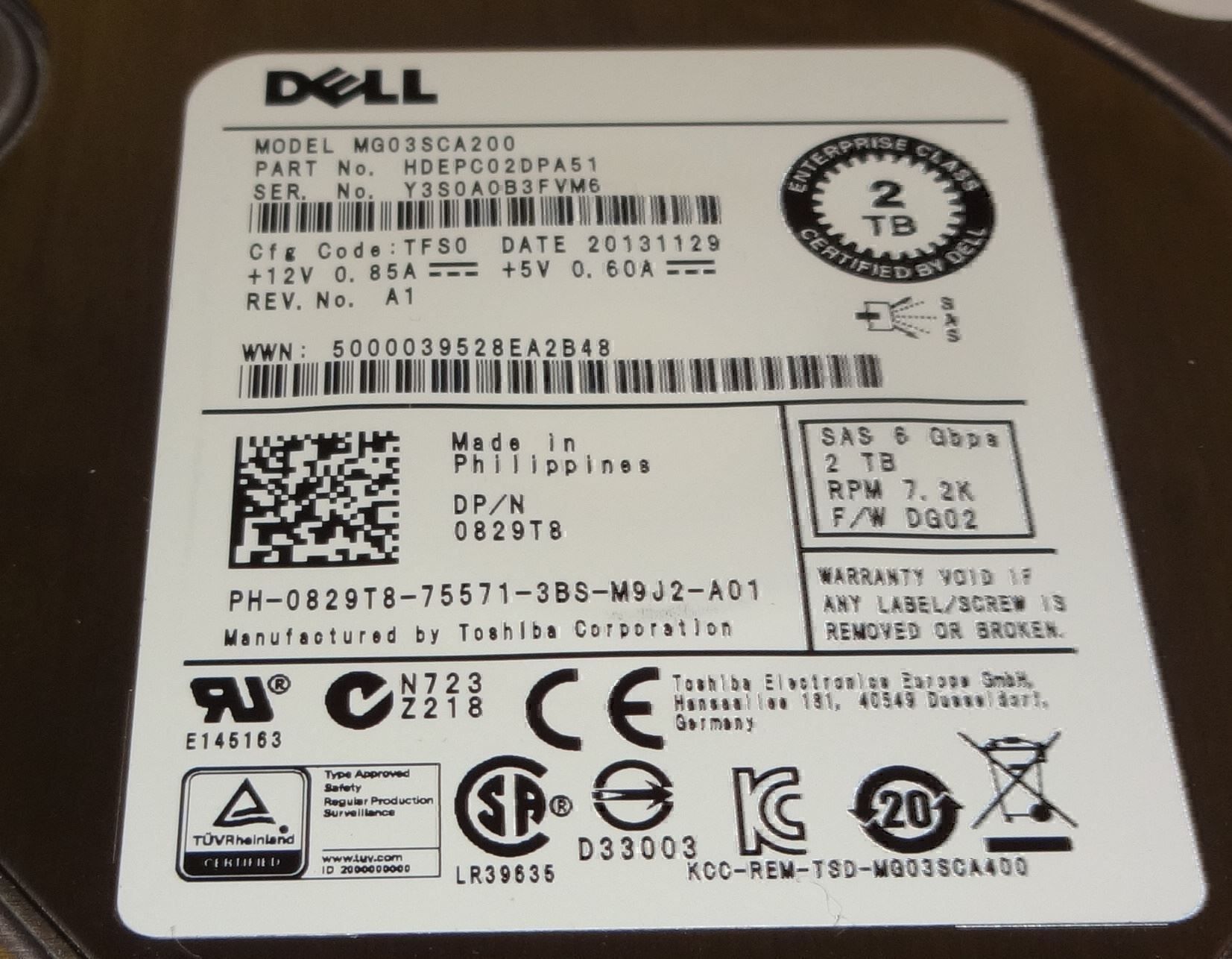 Dell Dischi rigidi: DELL 2 TB Festplatte - 1 Stück - – Usato da St. Gallen venduto da WWL 2