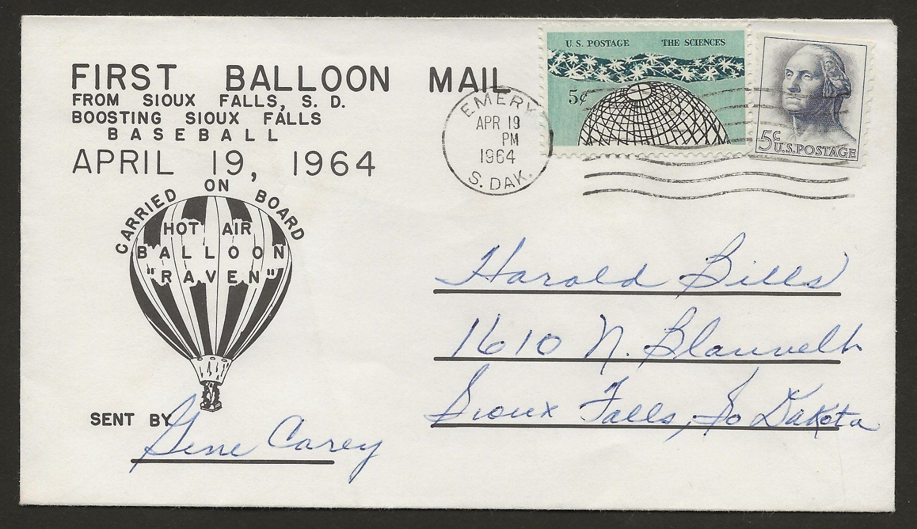 Alle Briefmarken: 6 Ballon Belege USA 1933 1964 1976 Luftpost – Gebraucht aus Au ZH von xelagreb01 8