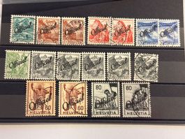 Lot 17 Dienstmarken DII Aufdruck Officiel, gestempelt