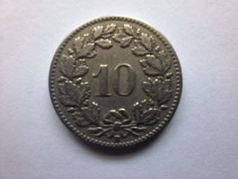 10 Rappen Münze, Jahrgang 1920, Top Zustand!